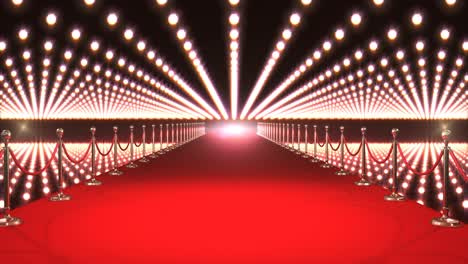 red carpet with spotlights against black background