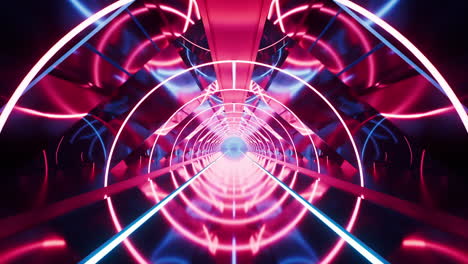 túnel oscuro con luz brillante iluminado, renderización en 3d.