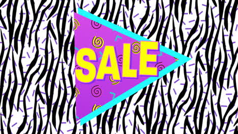 bold sale advertisement in retro eighties style 4k
