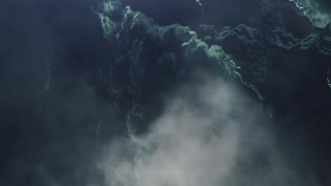 4k thunderstorm, flying through dark clouds