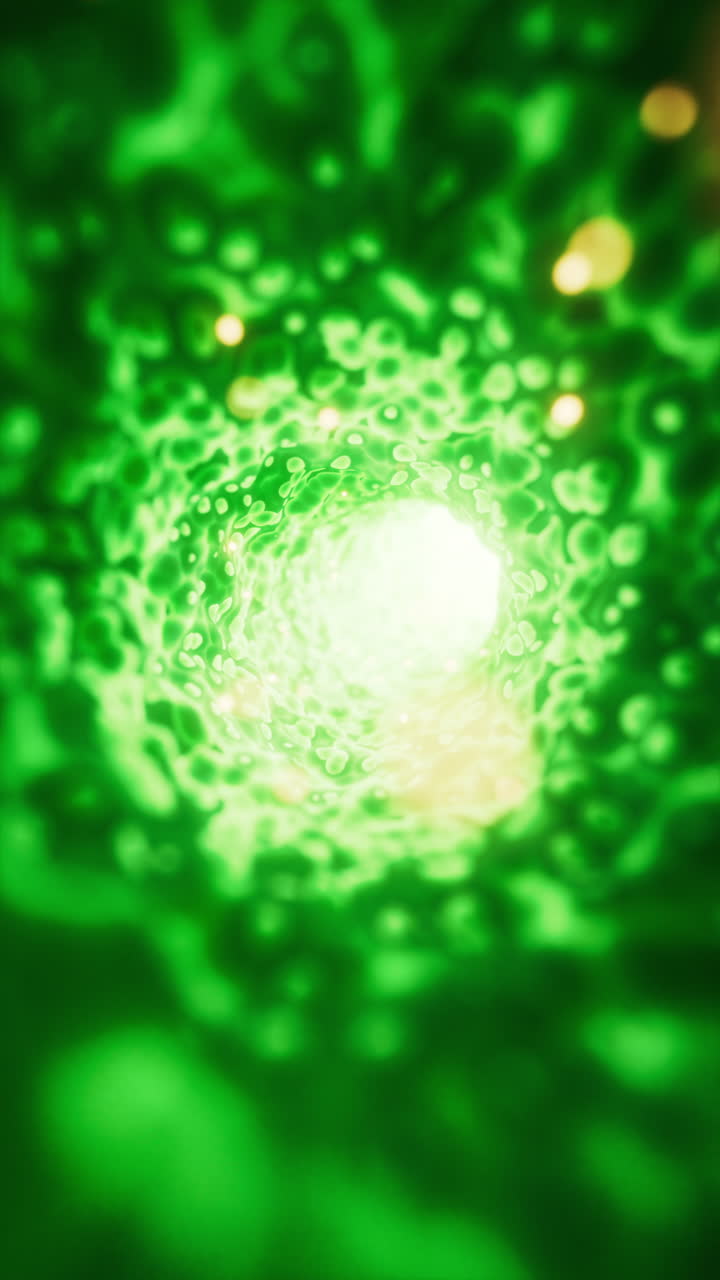 un fantástico túnel orgánico con detalles de las olas, renderización en 3d.