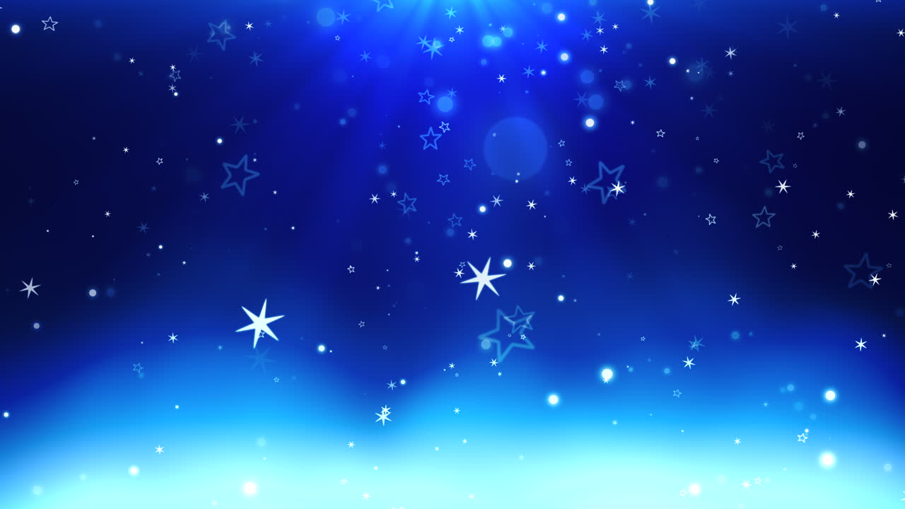 새해 복 많이 받으세요, 메리 크리스마스 2와 함께 떨어지는 푸른 보케와 눈송이