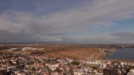 4k aerial footage of seal beach facing sunset beach in southern california