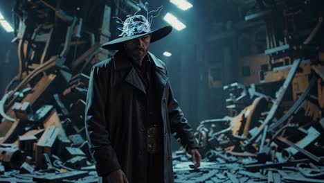 mysterious figure in a dark fantasy setting