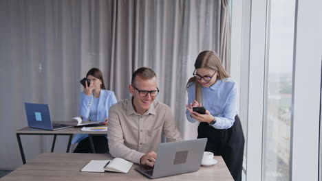business team collaboration in an office