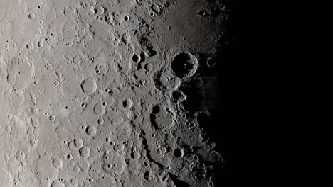 lapso de tiempo 4k extremadamente detallado de la puesta de sol en la superficie lunar desde la órbita de las lunas orbitador de reconocimiento lunar 2009