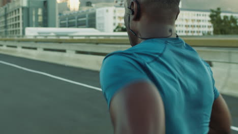 Fitness,-black-man-and-running-in-the-city