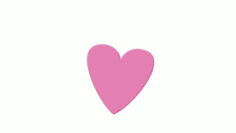colorido magenta rosa forma de corazón símbolo de amor animación de dibujos animados en blanco.