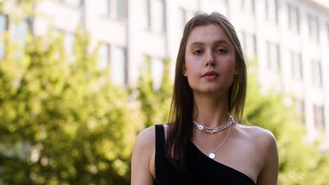 young fashionable woman in the street