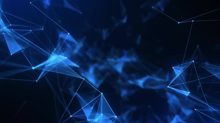 Sfondo Astratto Blu con Connessione di Rete a Plesso