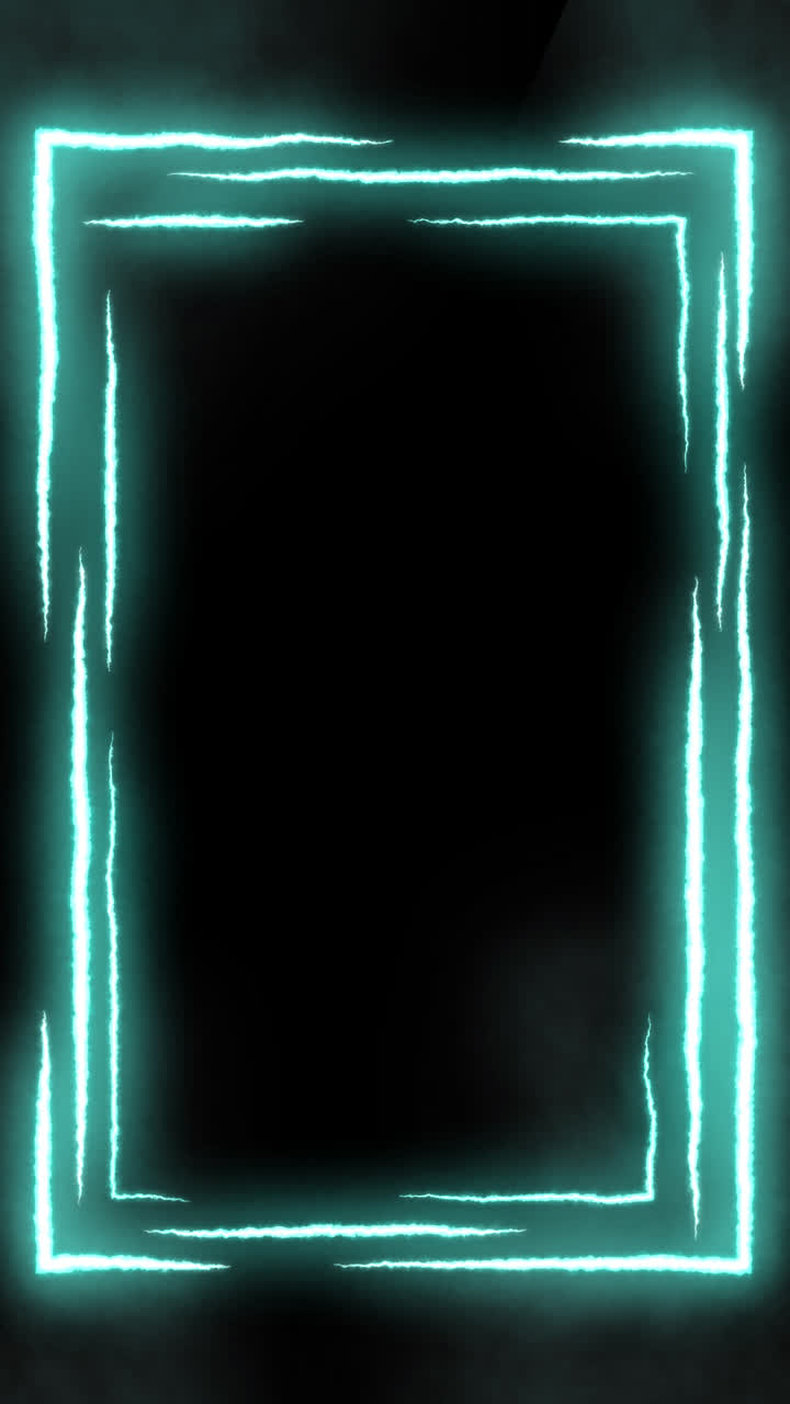 시안 네온 사각형 프레임