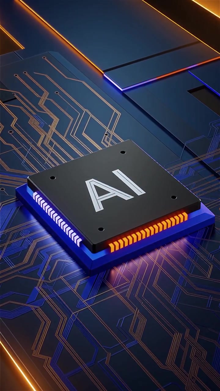 Futuristic AI Chip Motherboard Technology Background