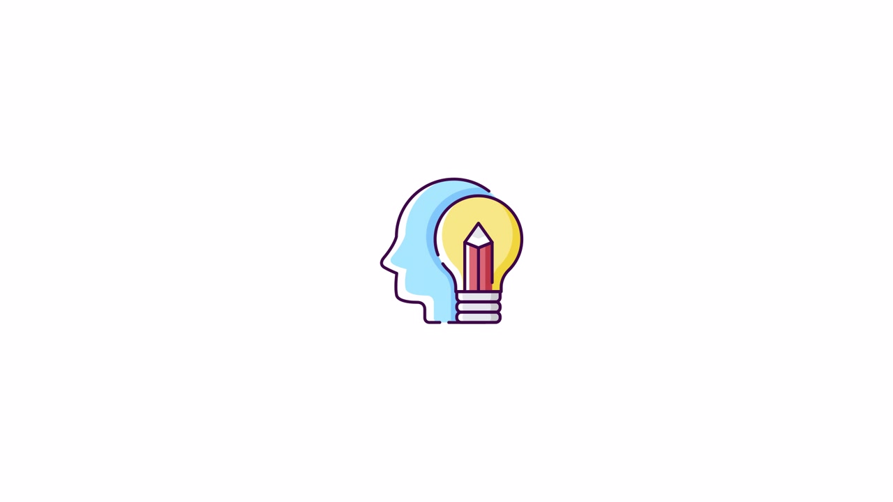 Icona Animata che Rappresenta Idea, Creatività e Apprendimento