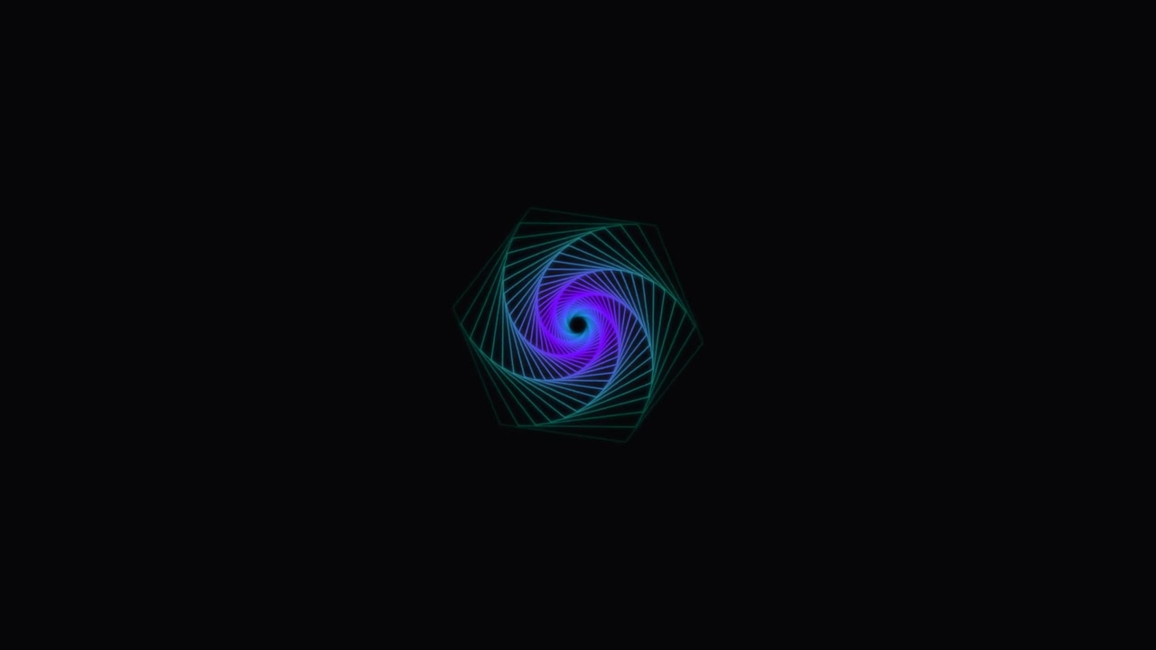 Abstract Hexagonal Geometric Spiral Animation