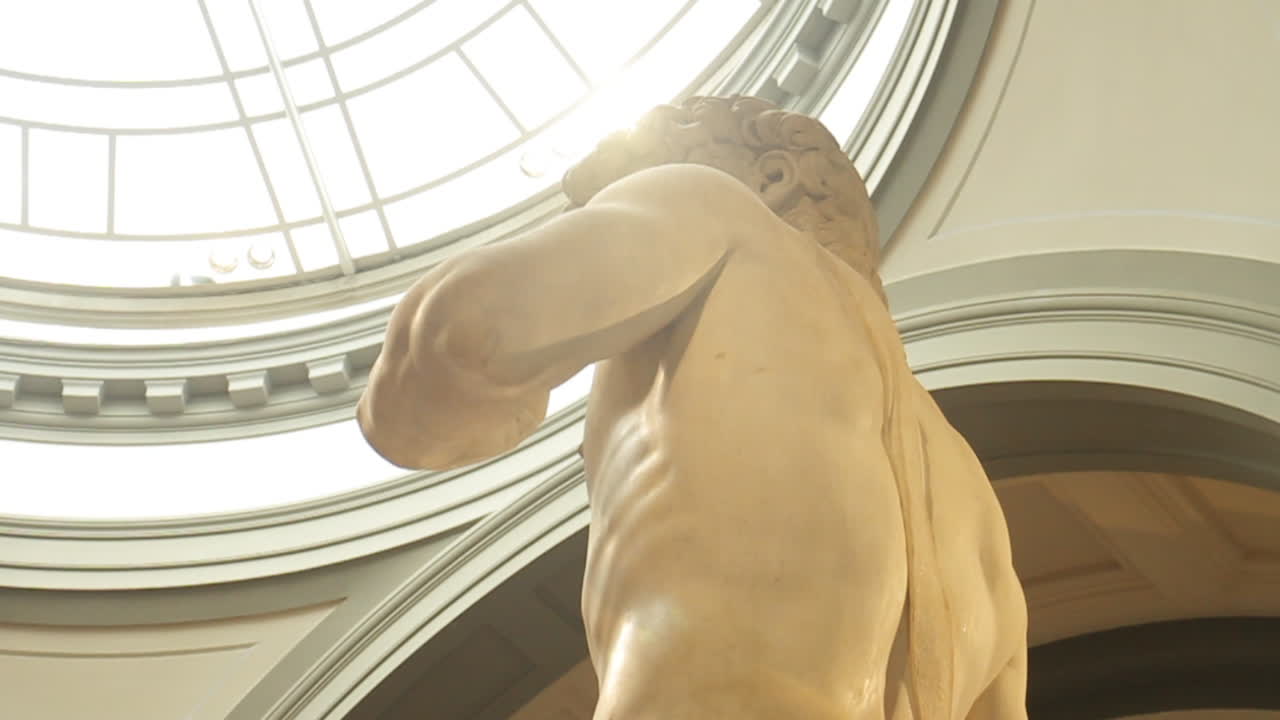 Michelangelo's David Statue in a Museum