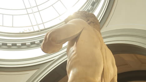 michelangelo's david statue in a museum