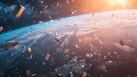 space debris orbiting earth