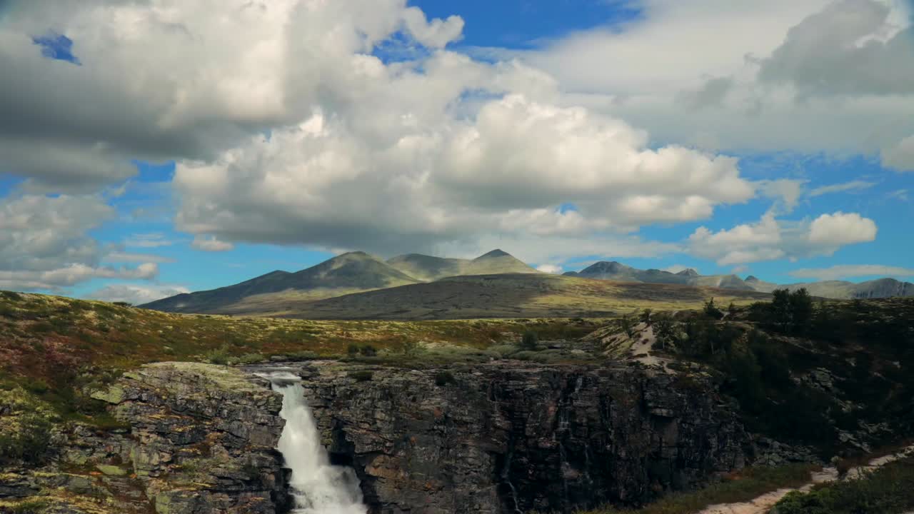 Timelapse of the panichula waterfall in Rondane national park Norway