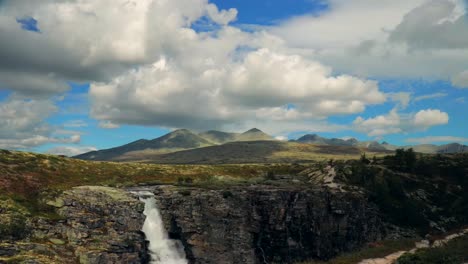 timelapse of the panichula waterfall in rondane national park norway