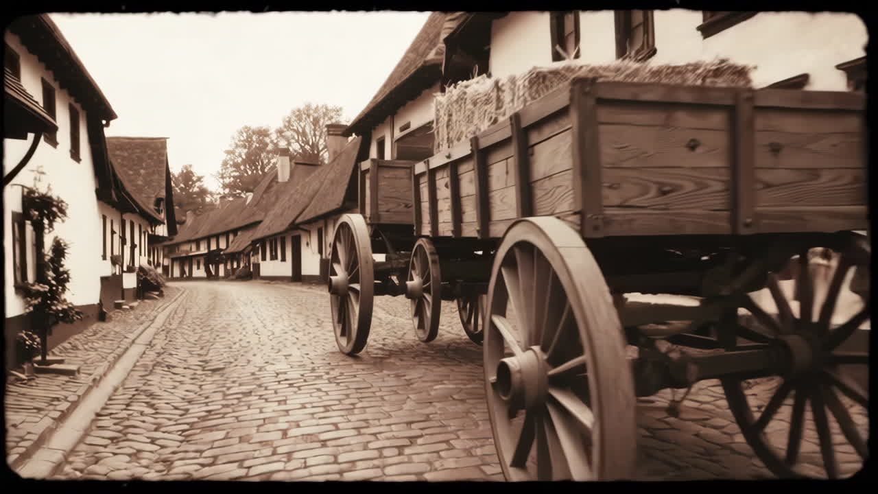 Quaint European Village Street Scene