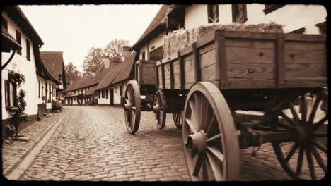 quaint european village street scene