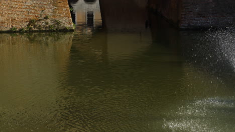 este castle bridge, ferrara, italy, unesco world heritage site, wide tilt up