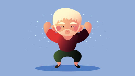 asian culture old man character animation