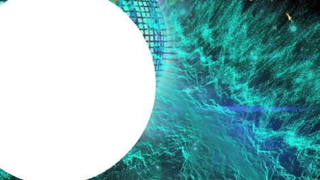 animación de formas con rastros de luz y estrellas sobre la pelota de discoteca sobre fondo negro
