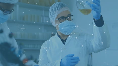 animación de la red de conexiones entre diversos científicos en el laboratorio
