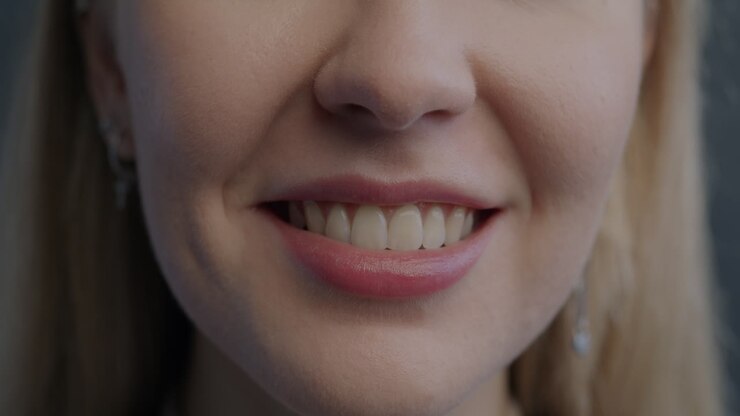 Primo piano del viso sorridente di una donna