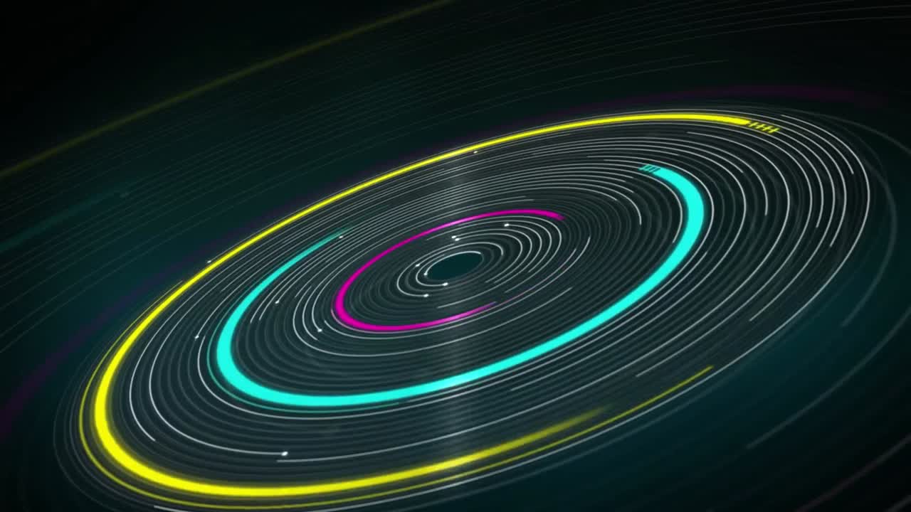 Rotating circles on green background