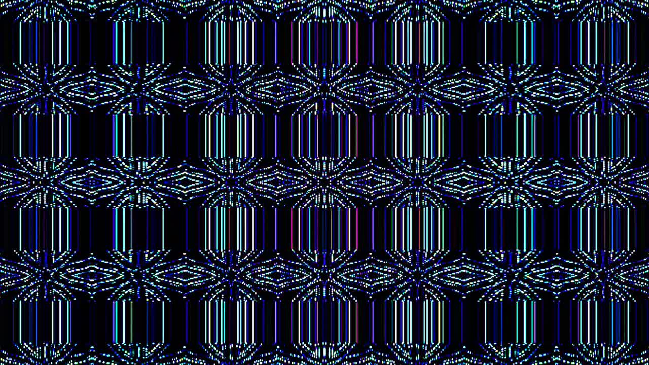 shining bright lines set blue wave motion, colorful, on black background