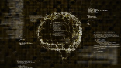 animación del cerebro humano y procesamiento de datos digitales sobre fondo negro