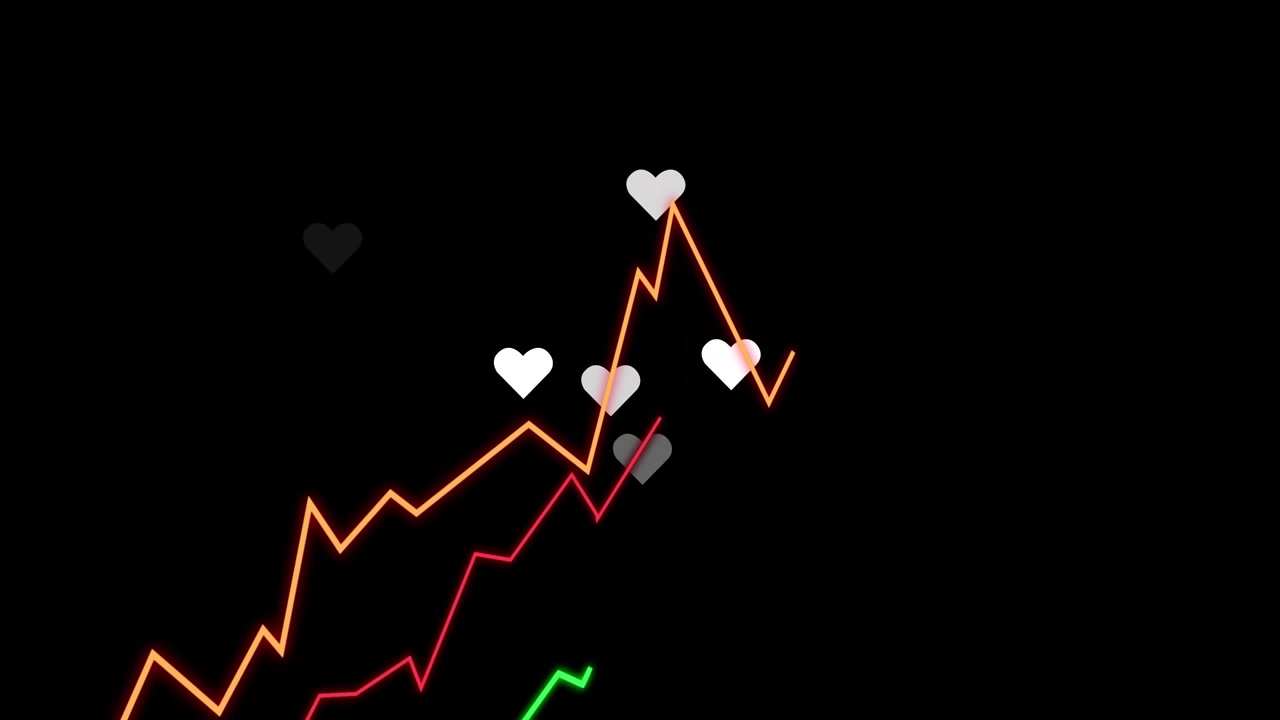 Animazione di un diagramma sopra icone a forma di cuore