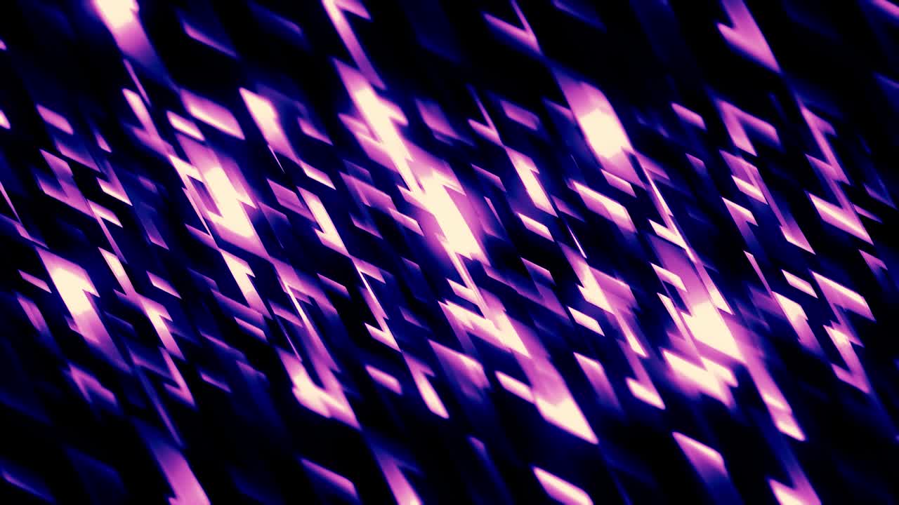 Abstract diagonal energy or light rays with pink or purple shining effect. Motion. Glowing stripes creating effect of the endless flashes, seamless loop.