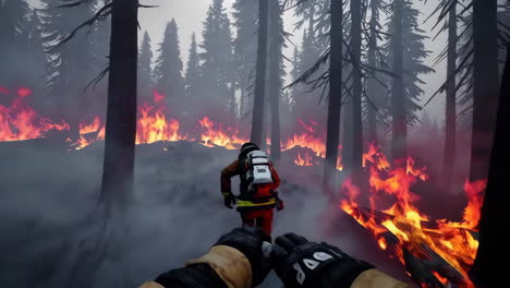 forest fire scene