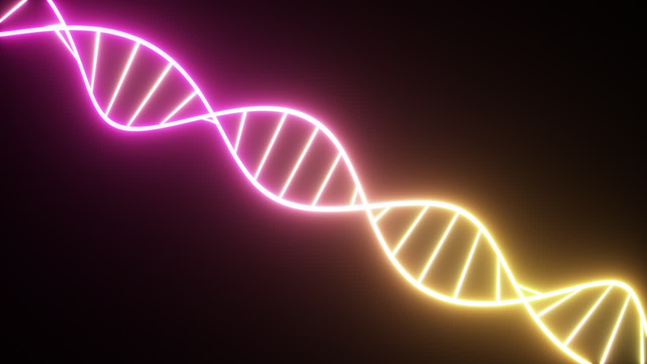neón brillante de doble hélice de adn