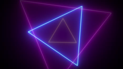 Abstrakte-Glühende-Energie-Neon-Bunte-Dreiecke-Bewegungsdesign