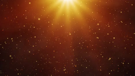 rayos de luz dorados y partículas de fondo