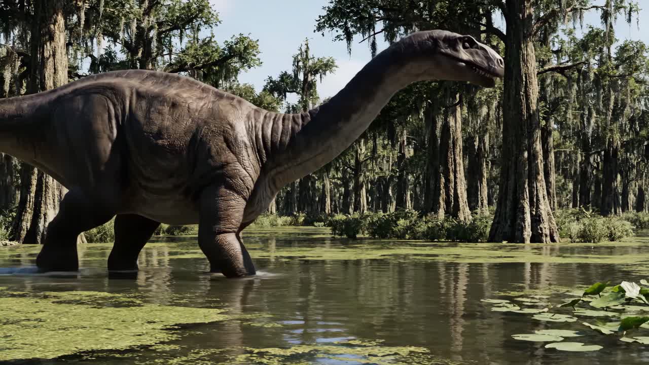 Brontosaurus in a swamp