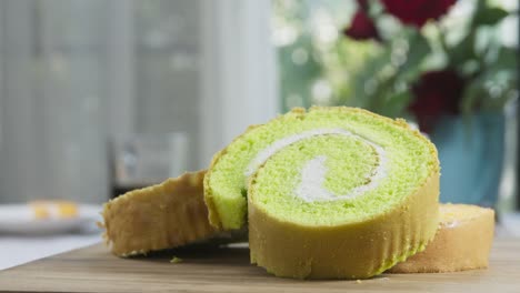 la suavidad del pastel de pandan verde