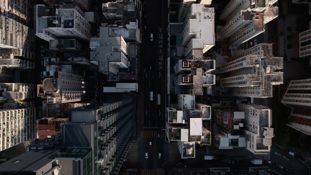 Aerial top view of financial district and business center in smart city in Asia