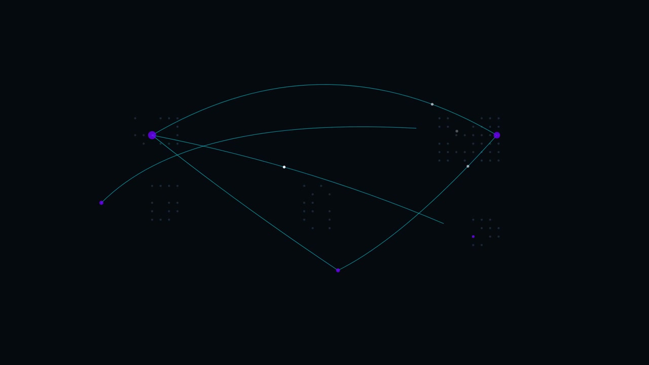 Abstract Digital Network Connection Animation with Nodes and Lines