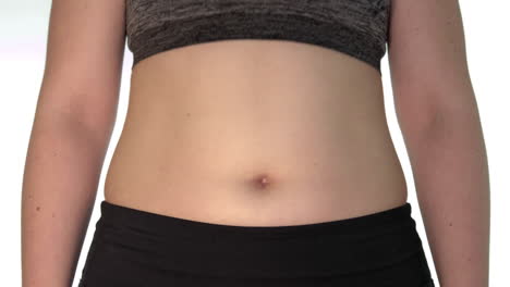 front view on woman belly