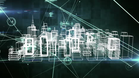 modelo digital 3d de una estructura de la ciudad