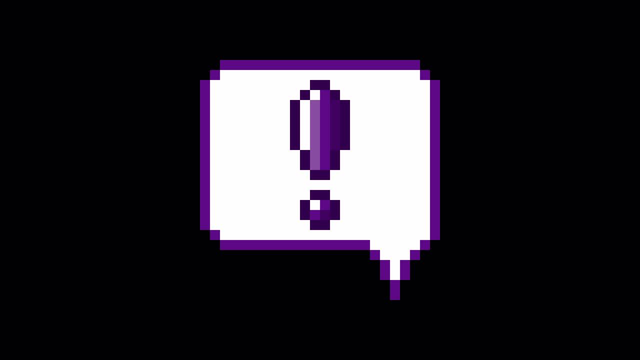 Pixel art animation icon speech bubble exclamation mark (7)
