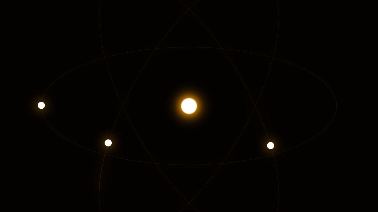 Animated Atomic Model with Orbiting Electrons