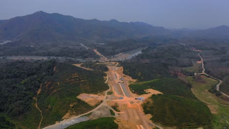highway construction project in mountainous terrain