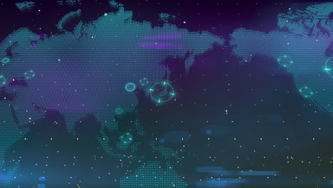 world map hologram dots digital technology animation
