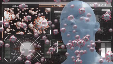 covid-19 cells on digital interface